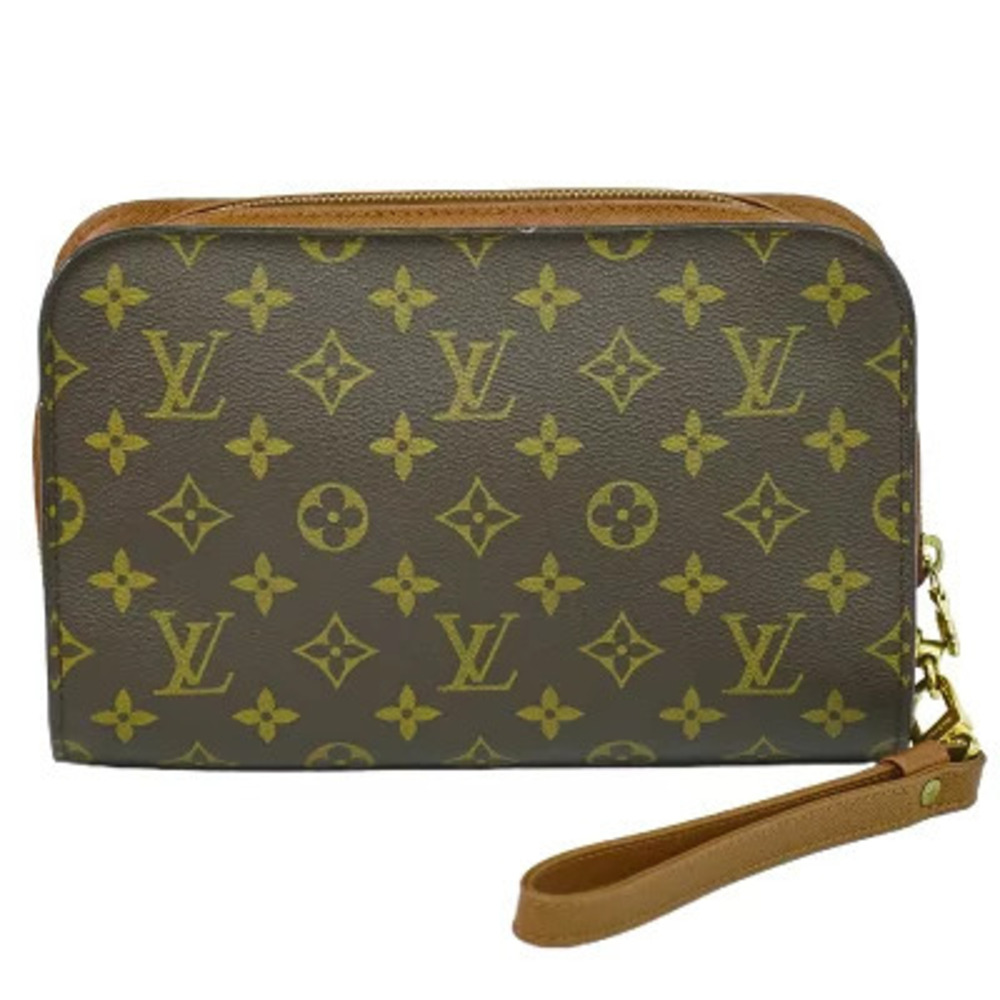 Louis Vuitton LV Orsay Monogram Clutch Bag Shoulder Brown